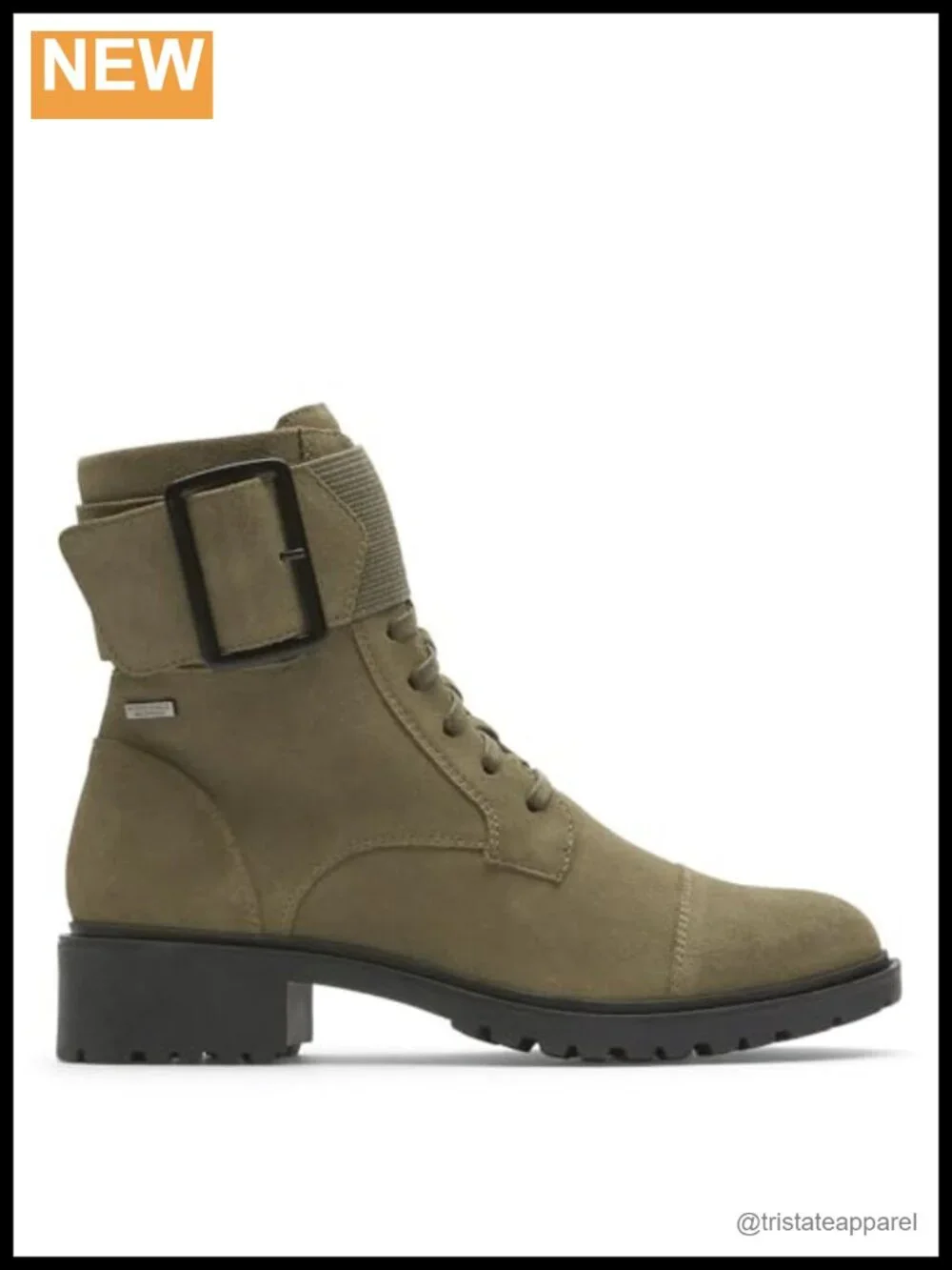 Women's Lace-Up Ankle Booties Waterproof Leather Chelsea Block Heel